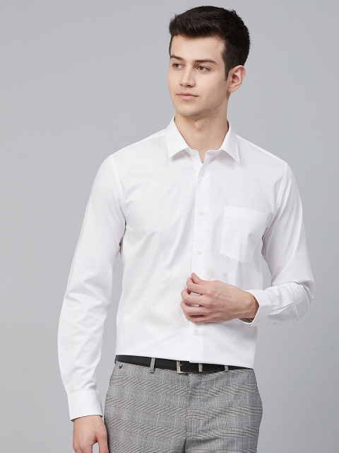

Blackberrys Men White Slim Fit Solid Formal Shirt