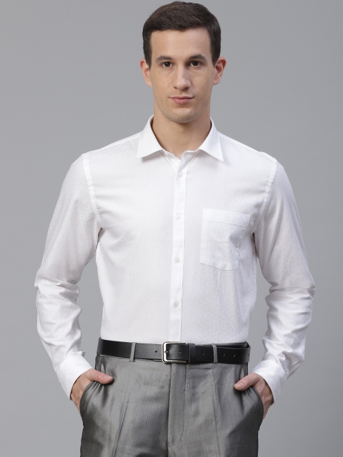 

Blackberrys Men White Slim Fit Self Design Partywear Shirt