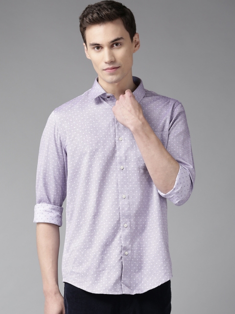 

Blackberrys Men Purple & White Smart Fit Self Design Casual Shirt