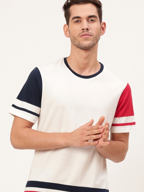 

Mast & Harbour Men White Solid Round Neck T-shirt