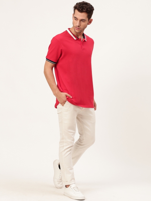 

Mast & Harbour Men Red Solid Polo Collar T-shirt