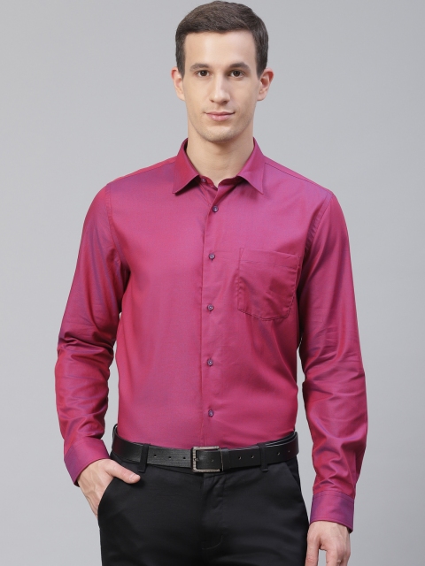 

Blackberrys Men Pink Slim Fit Self Design Formal Shirt