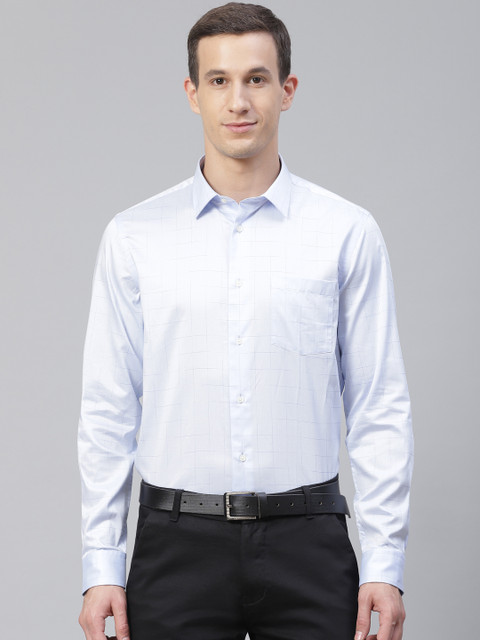 

Blackberrys Men Blue Slim Fit Checked Formal Shirt