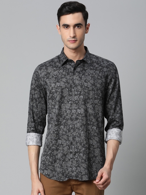 

Blackberrys Men Black & Grey Slim Phoenix Fit Printed Casual Shirt