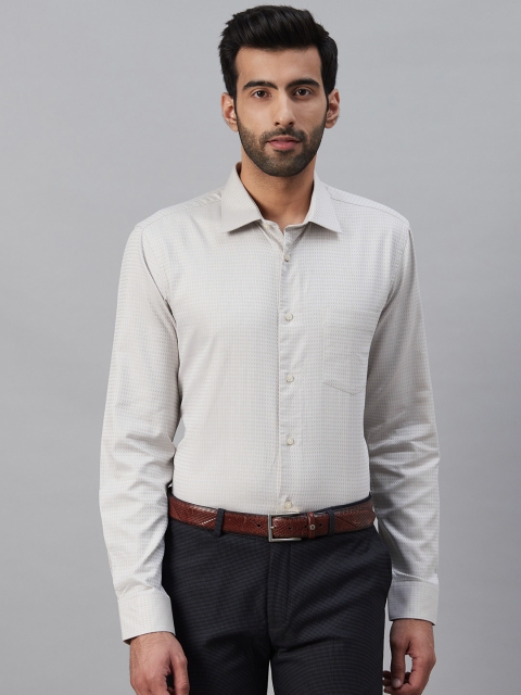 

Blackberrys Men Grey Slim Fit Self Design Smart Casual Shirt