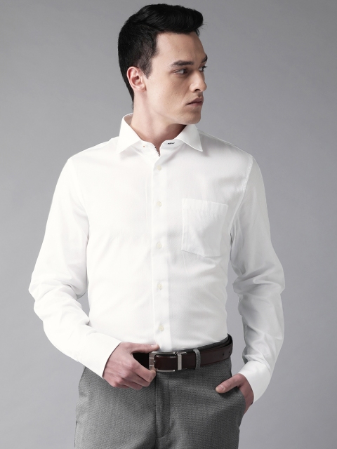 

Blackberrys Men White Slim Fit Self Design Formal Shirt