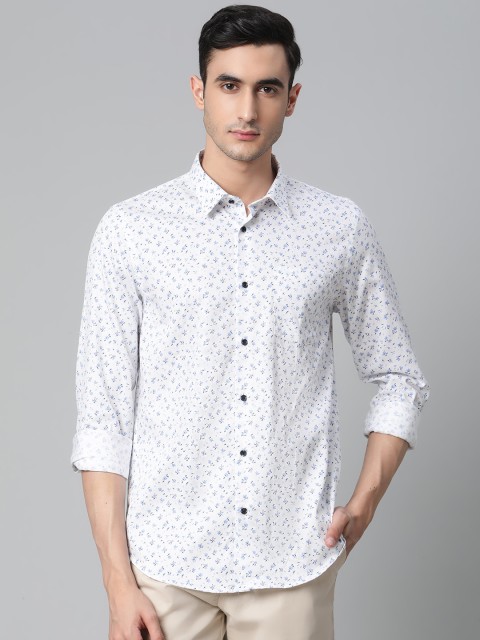 

Blackberrys Men White & Blue Slim Phoenix Fit Printed Casual Shirt
