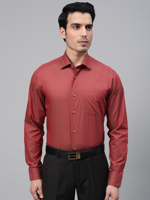 

Blackberrys Men Red & Grey Slim Fit Ditsy Patterned Formal Shirt