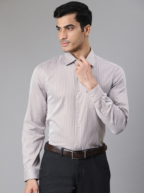 

Blackberrys Men Brown & White Smart Fit Striped Formal Shirt