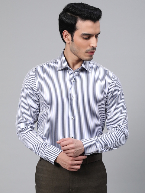 

Blackberrys Men Blue & White Slim Fit Striped Formal Shirt