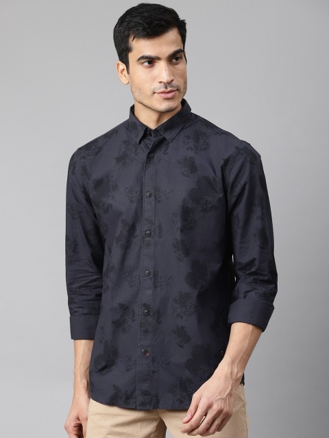 

Blackberrys Men Navy Blue Slim Fit Printed Casual Shirt