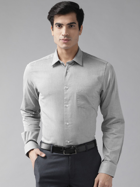 

Blackberrys Men Charcoal Grey Slim Fit Self Design Formal Shirt