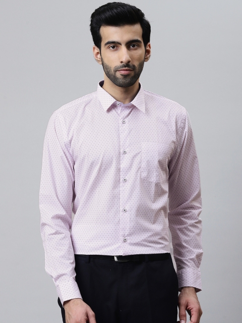 

Blackberrys Men Pink & Blue Slim Fit Printed Formal Shirt