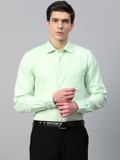 

Blackberrys Men Green Lord Of Giza Slim Fit Self Design Formal Shirt