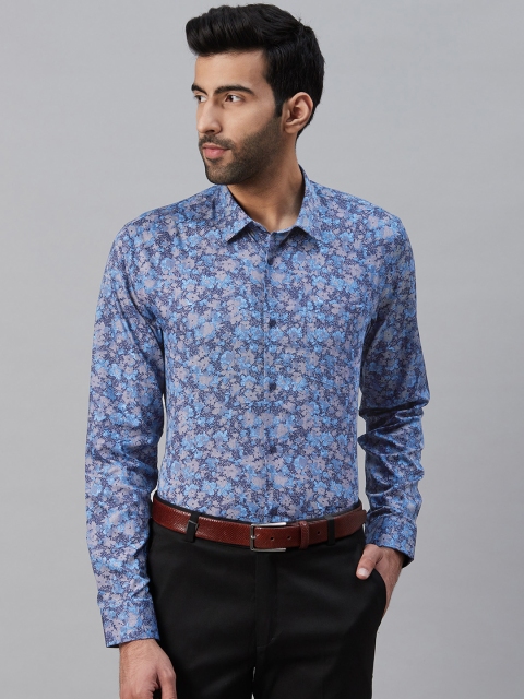 

Blackberrys Men Blue & Beige Phoenix Fit Floral Printed Smart Casual Shirt