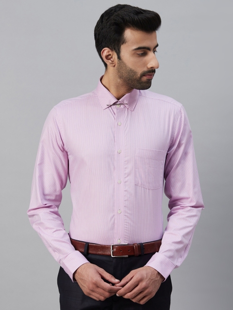 

Blackberrys Men Pink & Blue Slim Fit Striped Formal Shirt