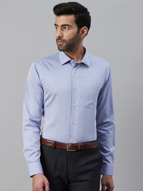 

Blackberrys Men Blue Slim Fit Printed Non Iron Semiformal Shirt