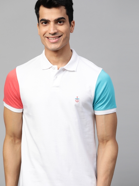 

Mast & Harbour Men White Solid Polo Collar T-Shirt