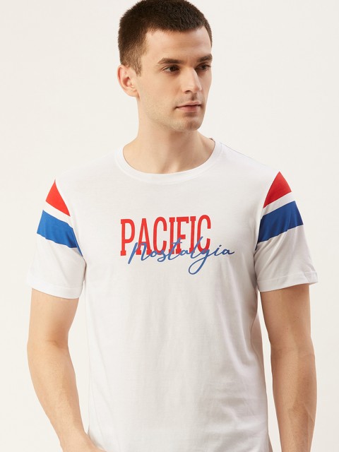 

Mast & Harbour Men White & Red Printed Round Neck T-shirt