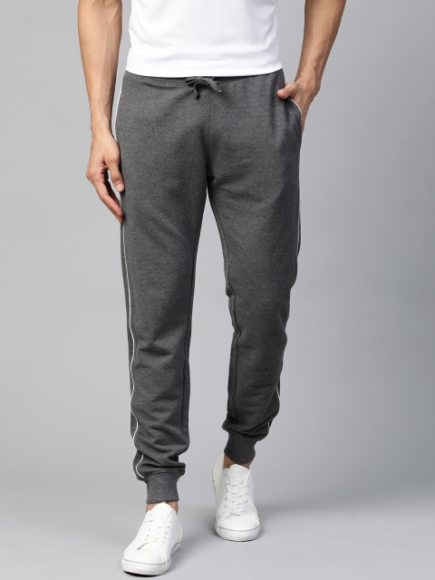 

Mast & Harbour Men Charcoal Grey Solid Joggers