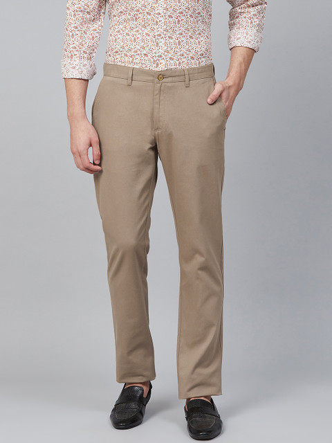 

Blackberrys Men Beige B-95 Slim Fit Solid Regular Trousers