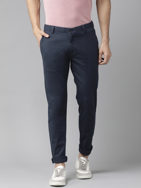 

Blackberrys Men Navy Blue Sharp Regular Fit Solid Chinos