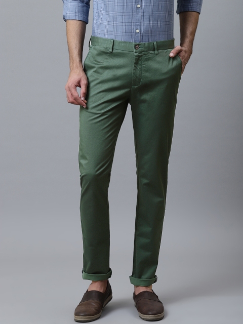 

Blackberrys Men Green Tapered Fit Printed Chinos