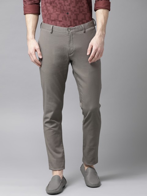 

Blackberrys Men Grey Sharp Fit Solid Trousers