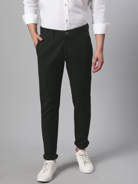 

Blackberrys Men Green Sharp Skinny Fit Self Design Chinos
