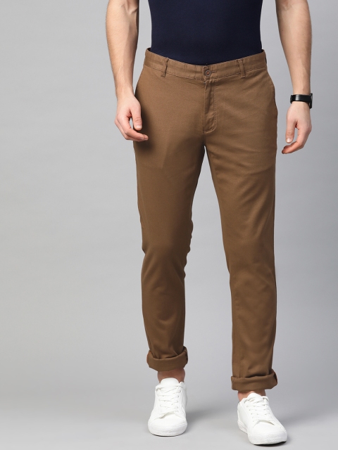

Blackberrys Men Brown Slim Fit Solid Chinos