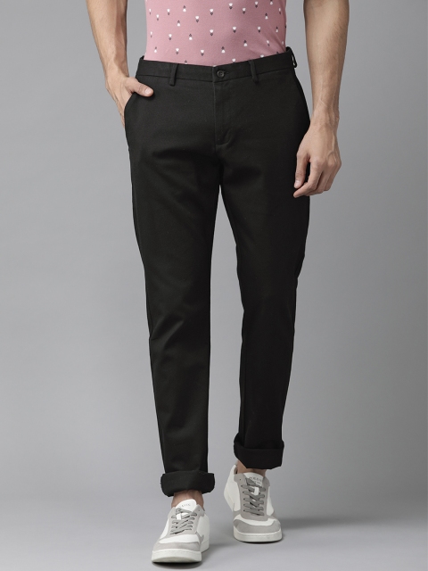 

Blackberrys Men Black Sharp Fit Self-Design Chinos