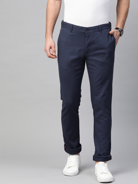 

Blackberrys Men Navy Blue Slim Fit Solid Chinos