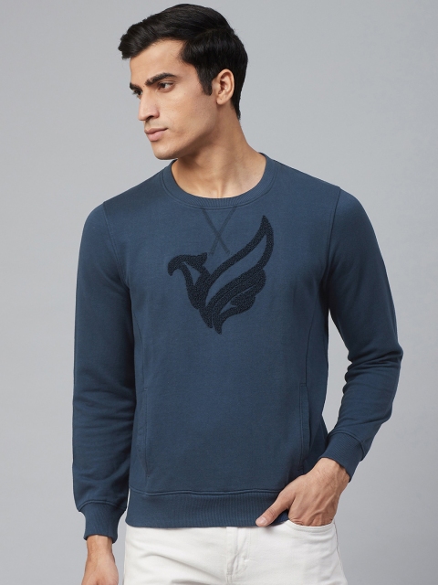 

Blackberrys Men Navy Blue Self Design Sweatshirt