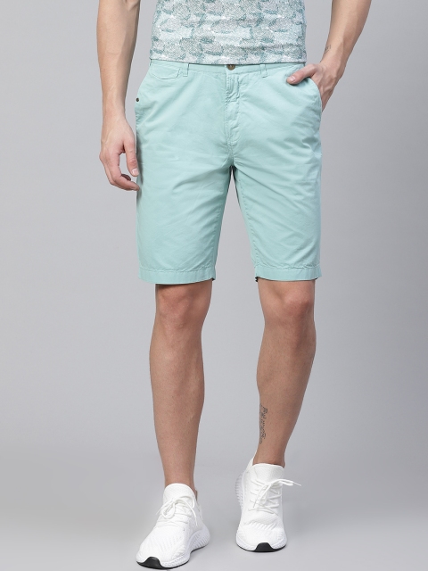 

Blackberrys Men Sea Green Solid Slim Fit Chinos Shorts