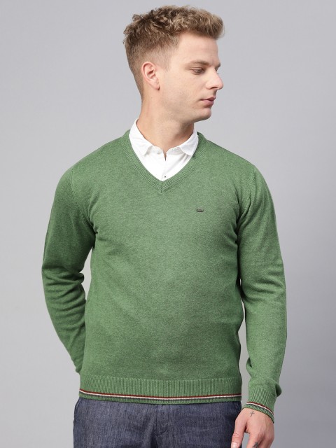 

Blackberrys Men Green Solid Sweater