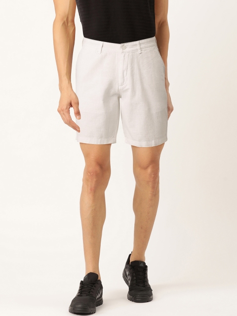 

Blackberrys Men White Solid Slim Fit Regular Shorts