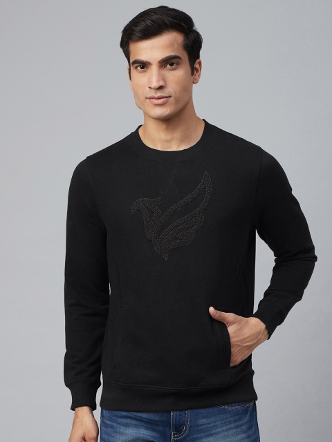 

Blackberrys Men Black Self Design Sweatshirt