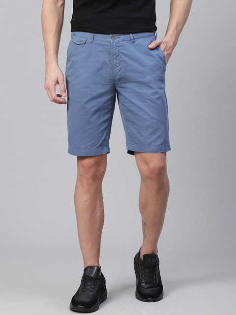 

Blackberrys Men Blue Solid Slim Fit Chinos Shorts