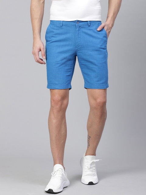 

Blackberrys Men Blue Solid Sharp Fit Regular Shorts