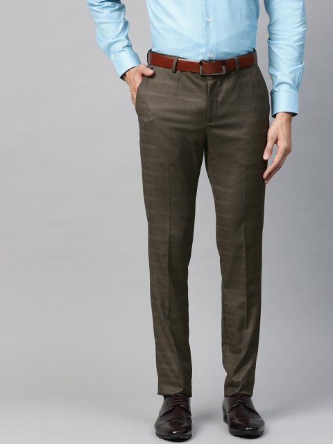 

Blackberrys Men Brown B-91 Slim Fit Solid Formal Trousers