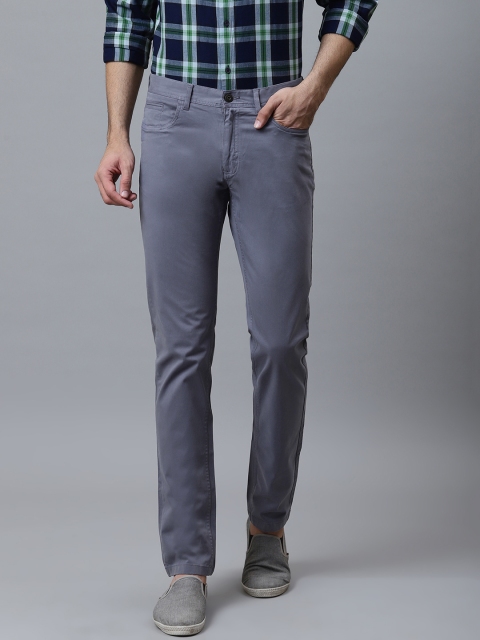 

Blackberrys Men Grey Slim Tapered Fit Solid Chinos