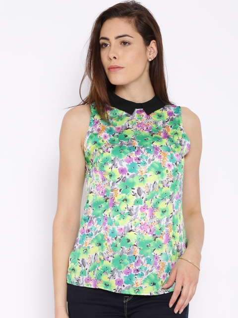 

Ginger by Lifestyle Green Floral Print Top