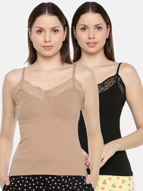 

Slumber Jill Women Pack Of 2 Solid Lace Camisoles, Nude