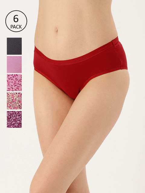 

Amante Women Pack Of 6 Hipster Briefs, Pink