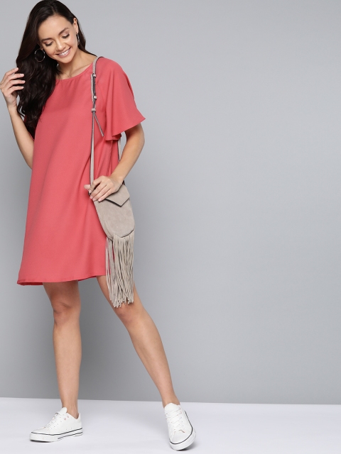 

Mast & Harbour Women Pink Solid Shift Dress