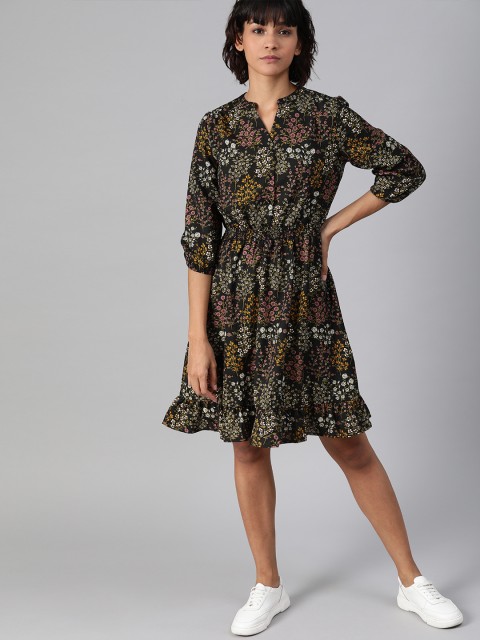 

Chemistry Women Multicoloured Printed Fit and Flare Dress, Multi