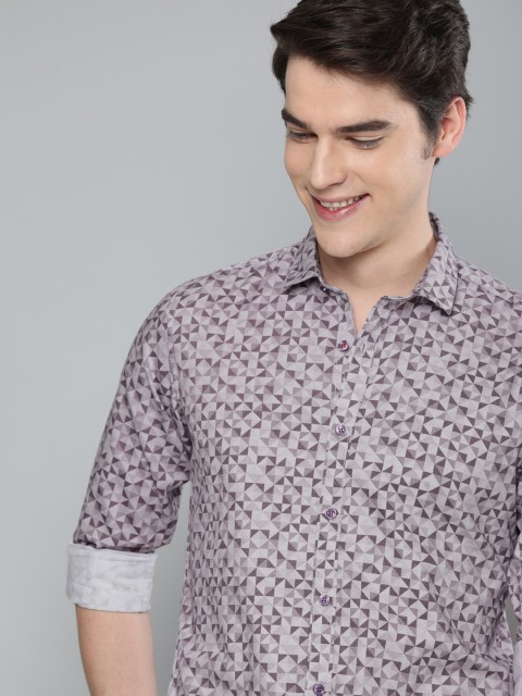 

Mast & Harbour Men Grey & Brown Regular Fit Printed Casual Shirt