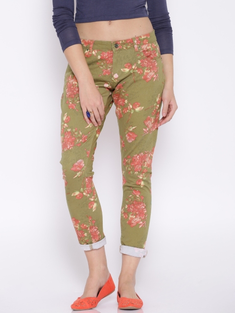 

Fame Forever by Lifestyle Green Printed Trousers