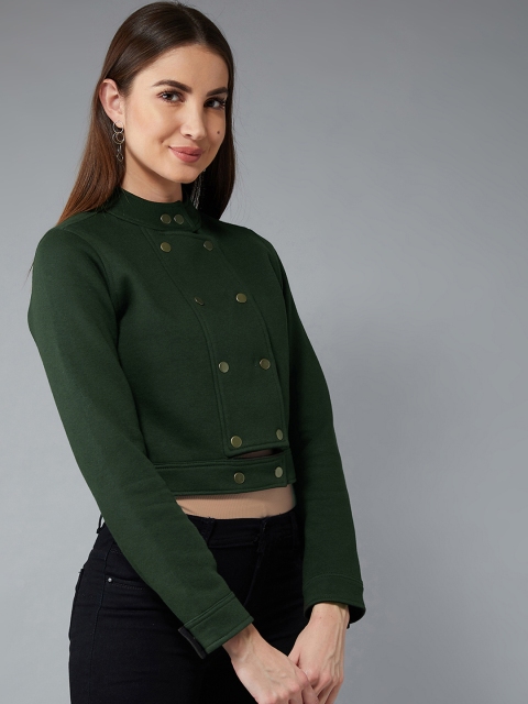 

DOLCE CRUDO Women Green Solid Tailored Jacket
