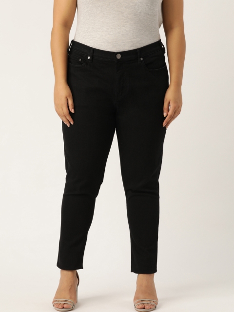 

Sztori Plus Size Women Black Skinny Fit Mid-Rise Clean Look Stretchable Jeans
